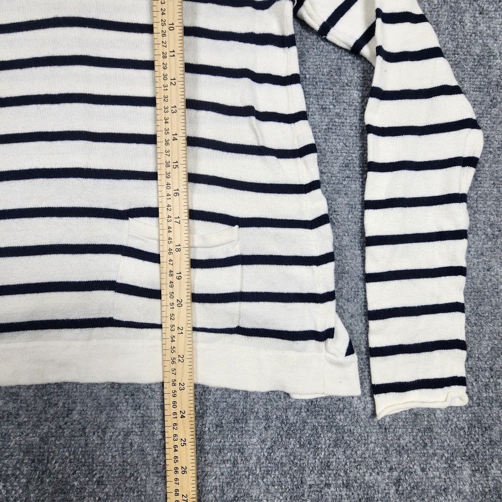 Rag & Bone Store Exclusive Striped V-Neck Cotton Cashmere Sweater Ivory Navy S - Picture 3 of 6